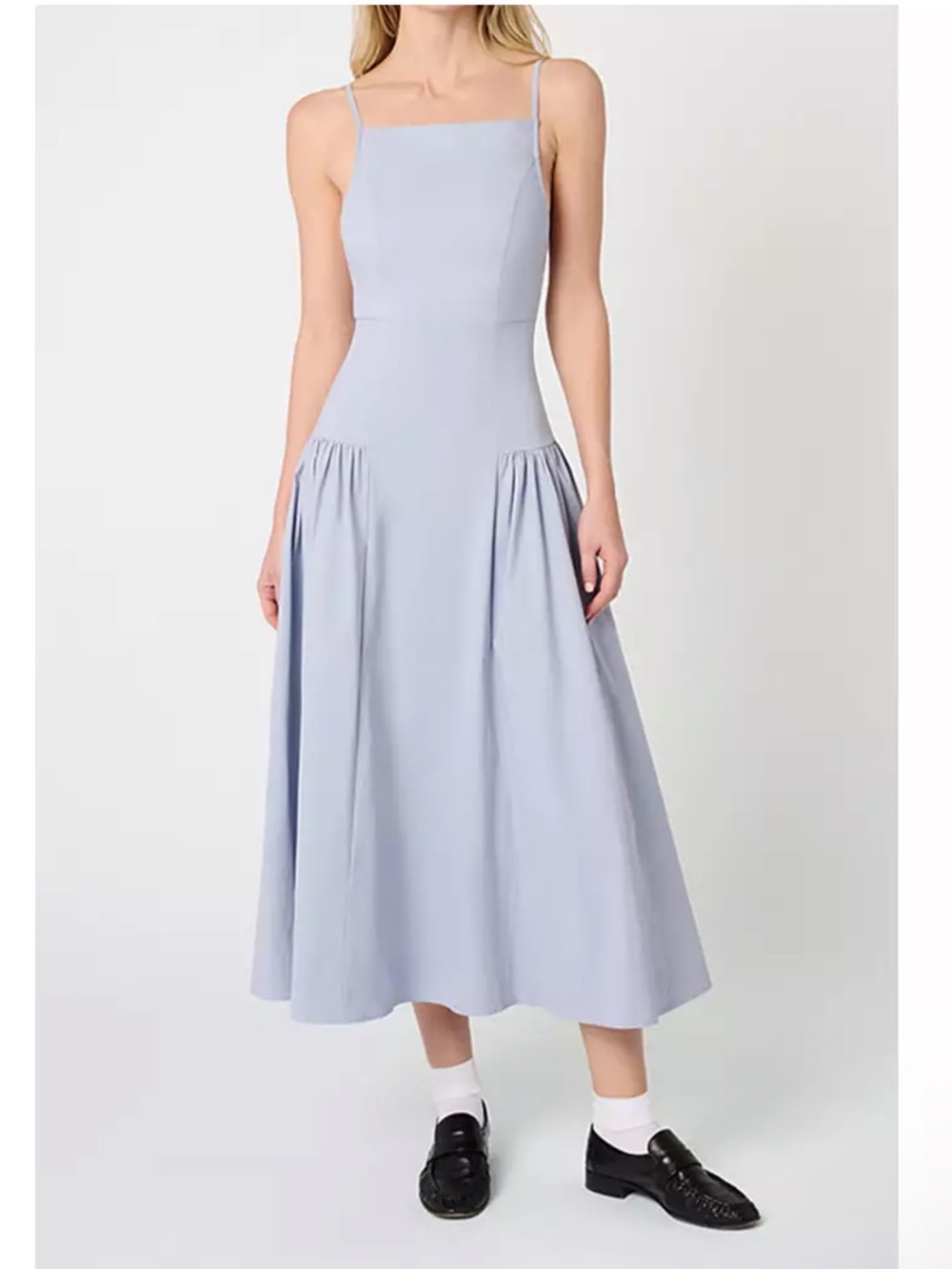 NWT WeWoreWhat Flare Panel Midi Dress Powder Blue Size 8